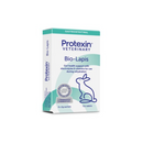 White background with a box of Protexin Bio-Lapis for rabbits sachets picutred. On the box is an outline of a rabbit. Text on the box reads 'Gut health support with electrolytes & vitamins for use during rehydration.'