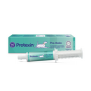 White background with a box and syringe of Protexin Pro-Kolin 60ml picutred. On the box and syringe is an illustrated outline of a cat and dog. Text on the box reads 'Vet developed & recommended paste that acts quickly to support digestion & firm stools.'