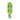 A green plush pea pod toy with three smiling faces and two dangling ribbon tails, photographed on a plain white background.