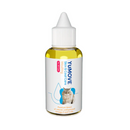 White background with a bottle of . On the bottle is a long haired tabby cat. Additional text on the bottle states 'Premium blend of natural, cold-pressed Omega-3 and 6 oils'.