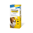 Box of Advantage Chewable for dogs with a dog illustration on a white background