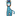 Blue Giraffe dog toy with black  trimming, a blue rope tail and a white muzzle which features a smile. Packaged on a backing card on a white background.