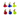 White background with two rows of three reflective reflective ID tags three fish shaped and three cat shaped, in blue, yellow and red.