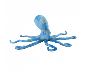 White background with a blue and grey Ancol Phil the Kraken octopus. 