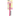 White background with a pink and grey Ergo Cat Fine Comb with metal teeth, attached to a cardboard backing. 
