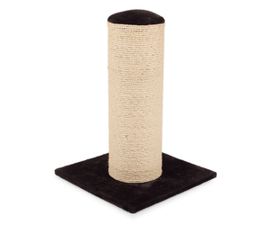 White background with a brown and cream Ancol 'Fat Boy' cat scratcher. 