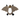 A bottom view of an Ancol Heritage plush bat-shaped dog toy made from brown fabric, with black paws and ears, and a white belly, shown on a plain white background.