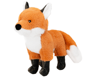 An Ancol Heritage fox plush toy with orange fur, white chest, white ears and tail, and black paws and nose, photographed on a plain white background.