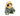 An Ancol plush sloth dog toy with a dark grey body, yellow and cream face, and orange eye details, shown against a plain white background.