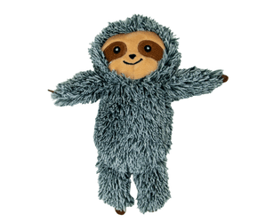 An Ancol plush sloth toy with shaggy blue-gray fur, with a tan face and brown eyes, shown against a plain white background.