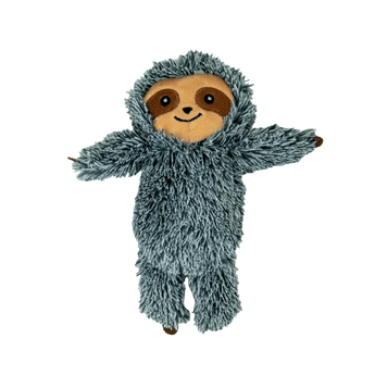 An Ancol plush sloth toy with shaggy blue-gray fur, with a tan face and brown eyes, shown against a plain white background.