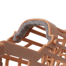 White background with a close up of a brown basket Baskerville CLASSIC dog muzzle, focusing on the soft muzzle band.