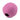 White background with a small pink Beco Natural Rubber Ball, with the central hole visible.