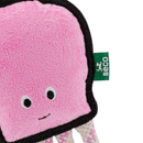 Pink octopus dog toy close up plus material