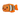 White background with a orange and white Bite Force Clown fish Dog Toy with stitched eye and smile details.