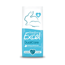 White background with a single packet of Burgess Excel DualCare feed for Rabbits and Guinea Pigs. Packet says 'Feed as critical care for Rabbits and Guinea Pigs.'