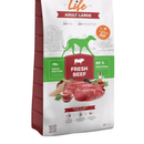 A bag of Calibra Dog Life Large Adult Fresh Beef zoomed in