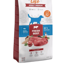 A bag of Calibra Dog Life Medium Adult Fresh Beef Zoomed In