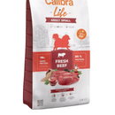 A bag of Calibra Dog Life Small Adult Fresh Beef Zoomed In