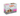 A box of Calibra Premium Line Kitten 6x Salmon and 6x Turkey delicate pouches, featuring a photo of a tabby kitten on the front of a gray and white packaging box with orange and pink branding.