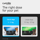 CAPSTAR pet medication packaging for cats and dogs with dosage information.