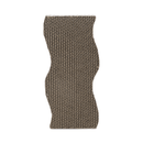 Top view of wave shaped corrugated cardboard scratcher on a white background. 