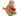 Side view of brown monkey dog toy with cream face, red nose and black stitched eyes and smile details. Stripy blue belly, blue ears, blue and yellow feet pictured on a white background. 
