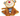 Front facing brown monkey dog toy with cream face, red nose and black stitched eyes and smile details. Stripy blue belly, blue ears, blue and yellow feet pictured on a white background. 