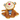 Front facing brown monkey dog toy with cream face, red nose and black stitched eyes and smile details. Stripy blue belly, blue ears, blue and yellow feet pictured on a white background. 