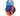 White background with a coral, navy and lime green Coachi Tuggi Chase & Treat dog toy, attached to a blue cardboard tag. 