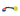 White background with a yellow Coachi Tugger Ball with a blue and coral bungee handle.