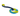White background with a turquoise and yellow Coachi Tuggi Helix toy with a blue bungee handle.