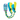 White background with a lime green, navy and turquoise Coachi Tuggi Tug dog toy, attached to a blue cardboard tag. 