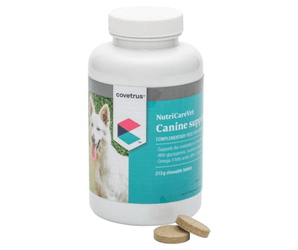 NutriCareVet Canine supplement bottle with a white background