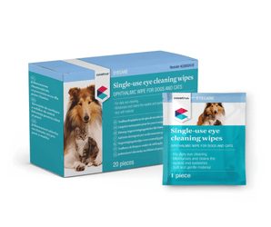 CVET Single-Use Eye Cleaning Wipes on white background
