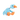White background with a side view of a baby blue Rosewood Delia duck, with orange beak and feet and rope legs and neck.