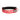 White background with a red Dexil collar with the word 'caution' stitched in white.
