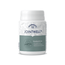 White background with a white and grey tub of Dorwest JointWell tablets. On the pack is a grey banner with white text 'Everyday joint care, for Dogs & Cats, Uniquely formulated, Natural active ingredients'. 