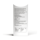 Back of a white pill container with text on a white background