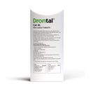 Back of a white pill container with text on a white background