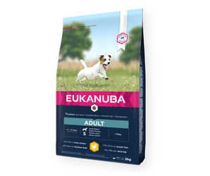 Eukanuba Small Adult Dry Food Fresh Chicken on white background