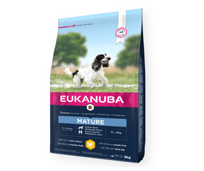 Eukanuba Thriving Medium Mature Dry Food Fresh Chicken on white background