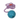 White background with a single blue Good Boy bobbled ball with a hole in it attached to a purple rope.