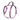 White background with a purple Halti Walking Harness with a metal clips and loops.