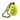 A lime green Grrrelli Rope Tugger Dog Toy textured rubber dog toy with a braided rope handle in black, yellow, and green, isolated on a white background.
