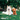 Garden environment with a White German Shepherd dog with a Happy Pet brown highland Cow with a fluffy body and head with horns and stitched features.