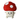 White background with a large Happy Pet mushroom dog toy with a stitched smiley face and red and white cap.