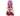 A plush toy of a Amy Rose from Sonic the Hedgehog seen from the back, featuring a purple head, red outfit with white trim, yellow wristbands, and red shoes with grey soles, set against a plain white background.