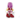 A plush toy of a Amy Rose from Sonic the Hedgehog seen from the back, featuring a purple head, red outfit with white trim, yellow wristbands, and red shoes with grey soles, set against a plain white background.