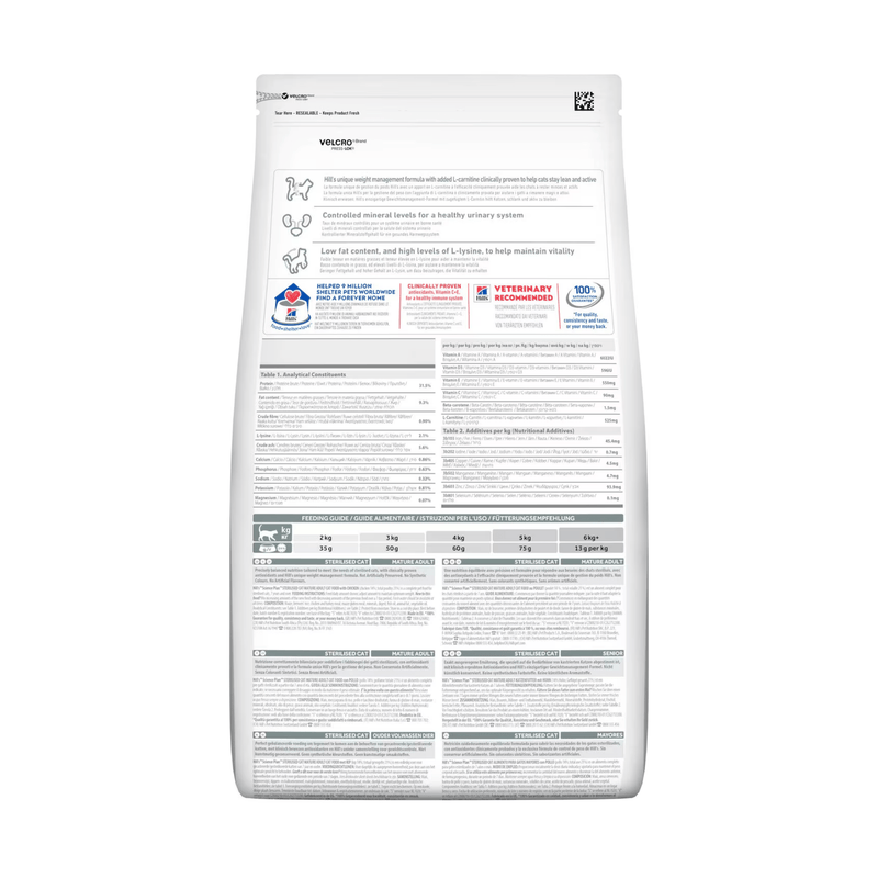 Hill's Cat Science Plan Sterilised Mature Adult Chicken 10kg